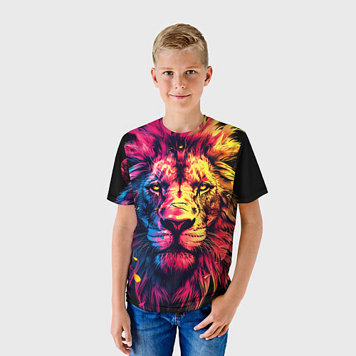 Детская футболка Старый огненный лев / 3D-принт – фото 3
