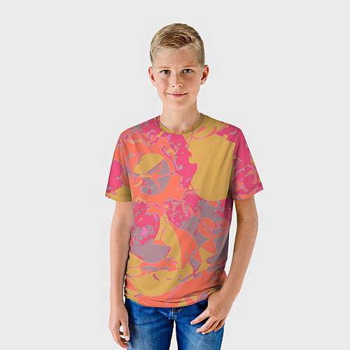 Детская футболка Цветной яркий камуфляж / 3D-принт – фото 3