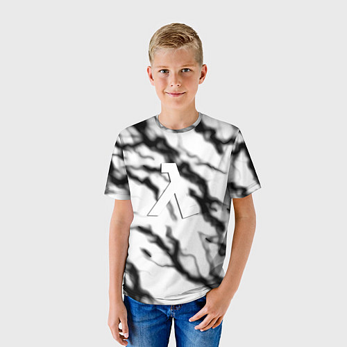 Детская футболка Half life logo молнии / 3D-принт – фото 3