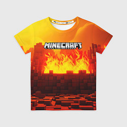 Футболка детская Minecraft огненная стена, цвет: 3D-принт
