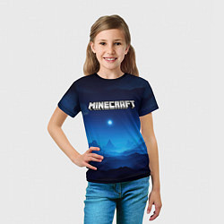 Футболка детская Minecraft logo night, цвет: 3D-принт — фото 2