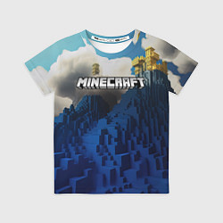 Футболка детская Minecraft лого и горы, цвет: 3D-принт
