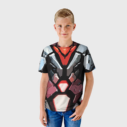 Детская футболка Красная броня киберпанк / 3D-принт – фото 3