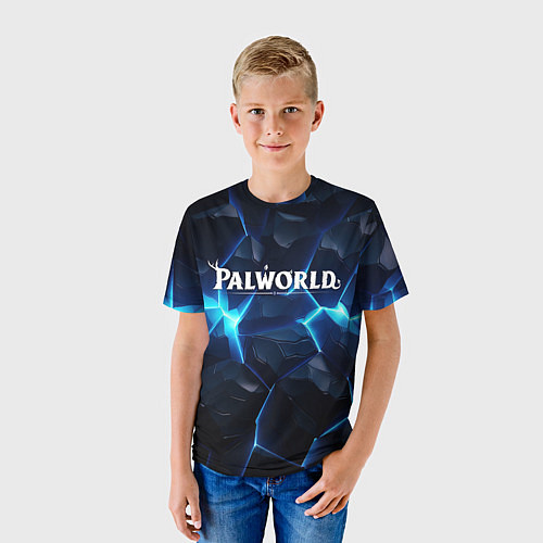 Детская футболка Palworld logo blue ice / 3D-принт – фото 3