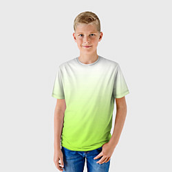 Футболка детская Бело-салатовый градиент, цвет: 3D-принт — фото 2