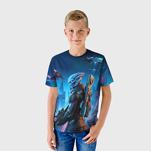 Детская футболка Mass Effect - ai art / 3D-принт – фото 3