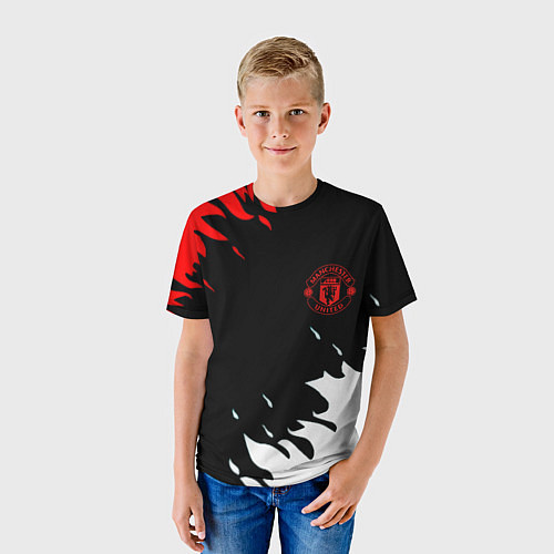 Детская футболка Manchester United flame fc / 3D-принт – фото 3