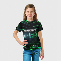 Футболка детская Minecraft logo зеленый мир, цвет: 3D-принт — фото 2