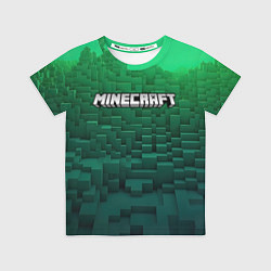 Футболка детская Minecraft logo green, цвет: 3D-принт