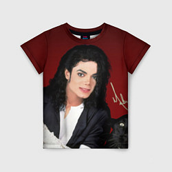 Футболка детская Michael Jackson с пантерой и автографом, цвет: 3D-принт