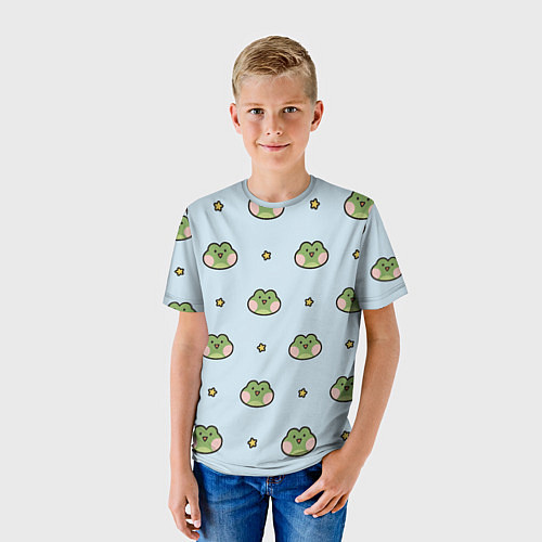 Детская футболка Паттерн с лягушками / 3D-принт – фото 3