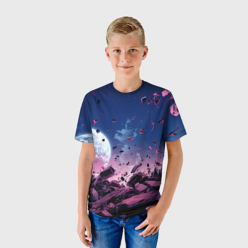 Детская футболка Абстрактные частицы в космосе / 3D-принт – фото 3
