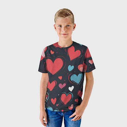 Детская футболка Сердечный паттерн / 3D-принт – фото 3