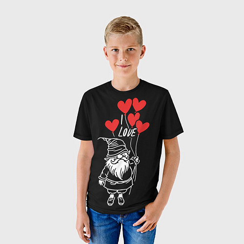 Детская футболка Гном с сердечками / 3D-принт – фото 3