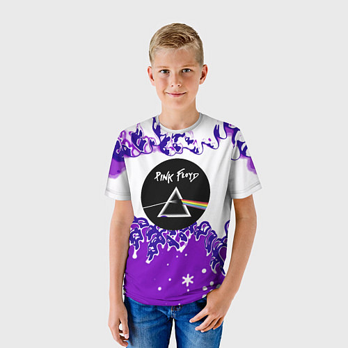 Детская футболка Pink floyd violet splash / 3D-принт – фото 3
