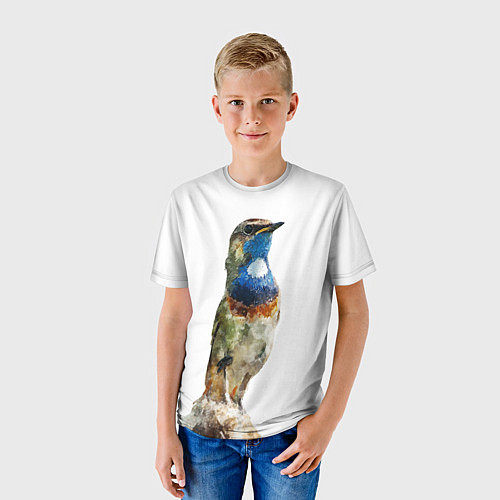 Детская футболка Соловей варакушка / 3D-принт – фото 3