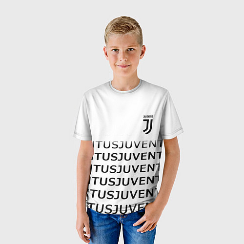 Детская футболка Ювентус лого паттерн спорт / 3D-принт – фото 3
