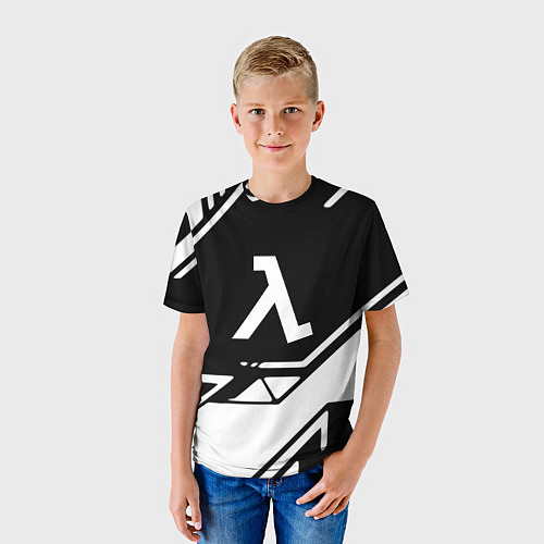 Детская футболка Half life текстура геометрия / 3D-принт – фото 3