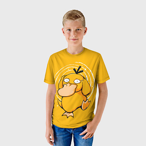 Детская футболка Псидак желтая утка покемон / 3D-принт – фото 3