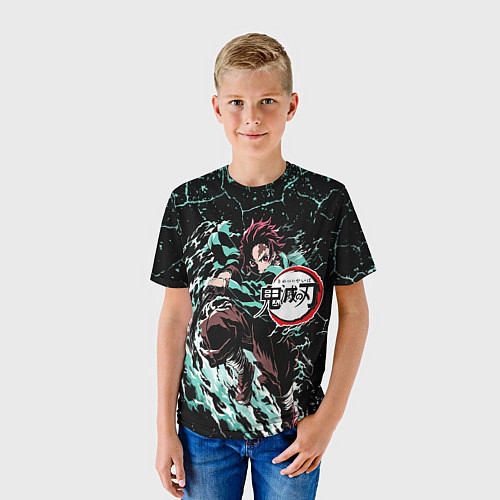 Детская футболка Тандзиро Камадо - Клинок, рассекающий демонов / 3D-принт – фото 3