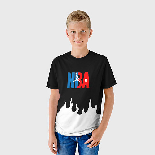 Детская футболка Баскетбол нба огонь / 3D-принт – фото 3