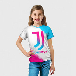 Футболка детская Juventus neon gradient style, цвет: 3D-принт — фото 2