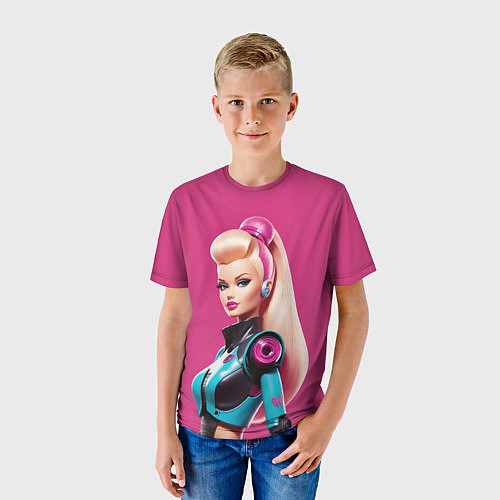 Детская футболка Кукла Барби - киберпанк / 3D-принт – фото 3