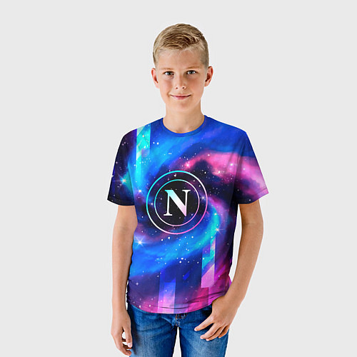 Детская футболка Napoli неоновый космос / 3D-принт – фото 3