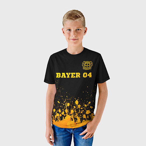 Детская футболка Bayer 04 - gold gradient посередине / 3D-принт – фото 3