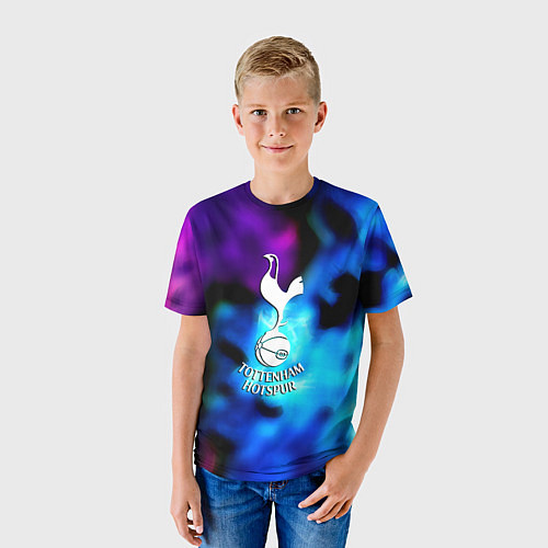 Детская футболка Тоттенхэм фк неоновый огонь / 3D-принт – фото 3
