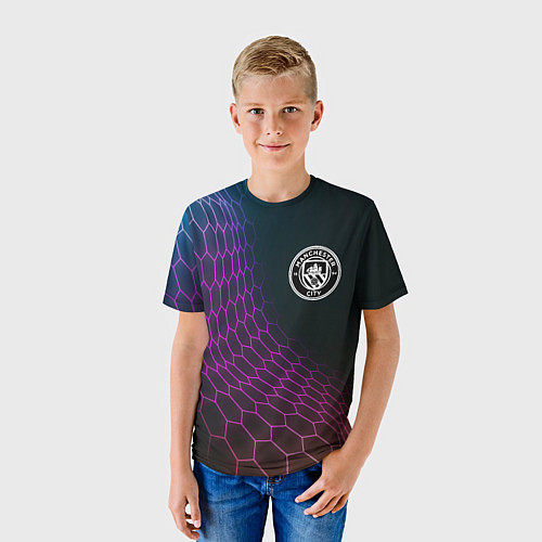 Детская футболка Manchester City футбольная сетка / 3D-принт – фото 3