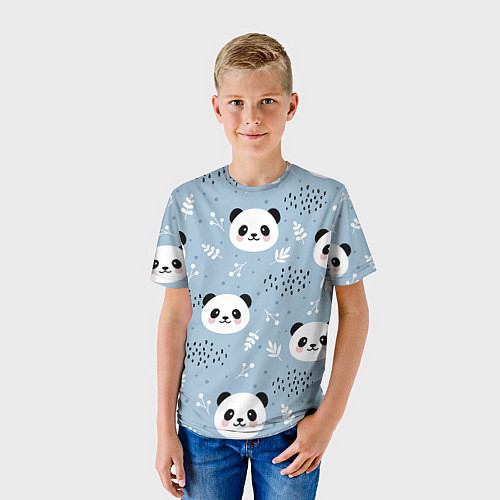 Детская футболка Панды и цветочки / 3D-принт – фото 3