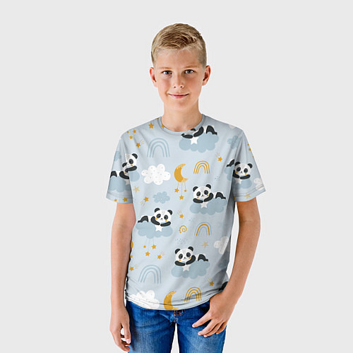 Детская футболка Панда на облаках / 3D-принт – фото 3