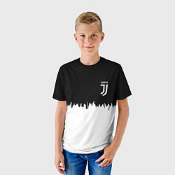 Футболка детская Juventus белый огонь текстура, цвет: 3D-принт — фото 2