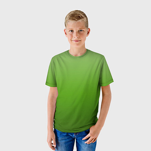 Детская футболка Градиент яблочный зелёный / 3D-принт – фото 3