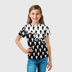 Футболка детская Billie Eilish pattern black, цвет: 3D-принт — фото 2
