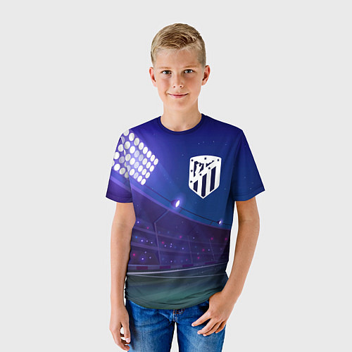 Детская футболка Atletico Madrid ночное поле / 3D-принт – фото 3