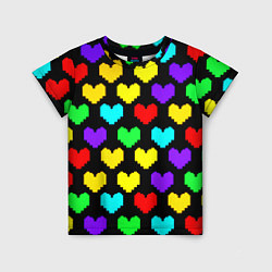 Футболка детская Undertale heart pattern, цвет: 3D-принт