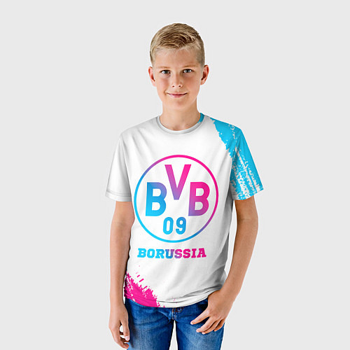Детская футболка Borussia neon gradient style / 3D-принт – фото 3