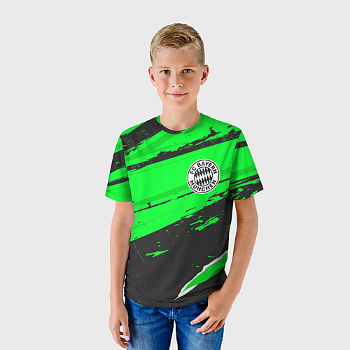 Детская футболка Bayern sport green / 3D-принт – фото 3