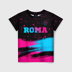 Футболка детская Roma - neon gradient посередине, цвет: 3D-принт