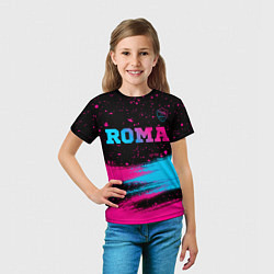 Футболка детская Roma - neon gradient посередине, цвет: 3D-принт — фото 2