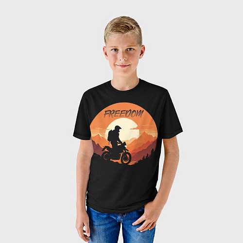 Детская футболка Мотоцикл - это свобода / 3D-принт – фото 3