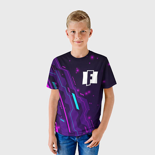 Детская футболка Fortnite neon gaming / 3D-принт – фото 3