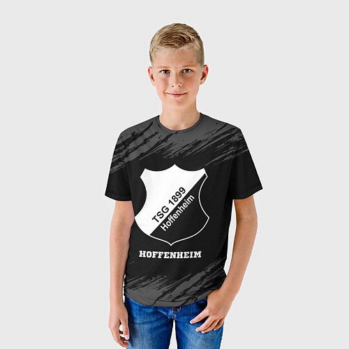 Детская футболка Hoffenheim sport на темном фоне / 3D-принт – фото 3