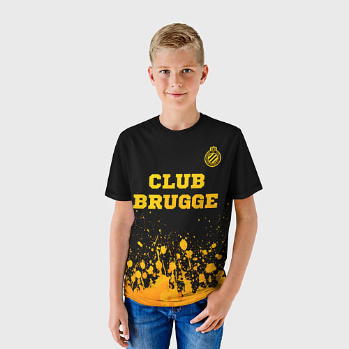 Детская футболка Club Brugge - gold gradient посередине / 3D-принт – фото 3