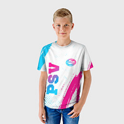 Футболка детская PSV neon gradient style вертикально, цвет: 3D-принт — фото 2