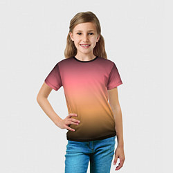 Футболка детская Градиент затемнённый розово-жёлтый, цвет: 3D-принт — фото 2