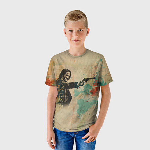 Детская футболка Джон Уик в стиле гранж / 3D-принт – фото 3