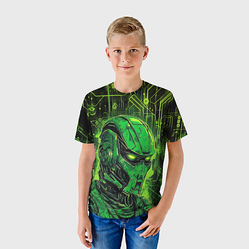Детская футболка Андроид в неоновом свете / 3D-принт – фото 3